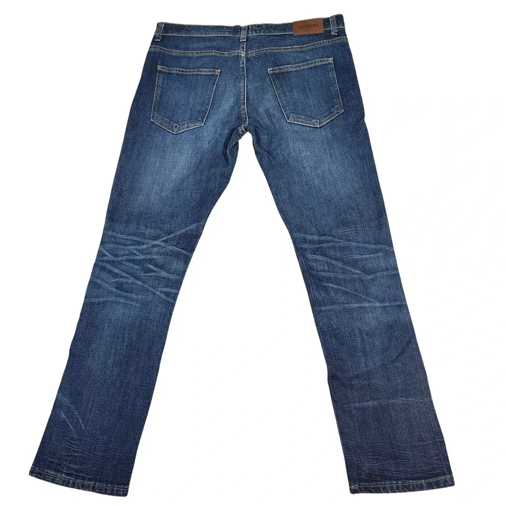 Alesbury Jeans Slim‎ Fit Dark Wash Blue Cotton Stretch Casual 38x32